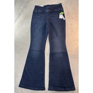 NEW Tinseltown Women's Pull-on High rise Flare-Leg Denim Jeans, Blue 11R 31 Dark